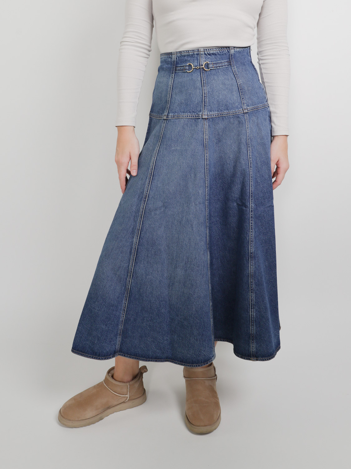 Ulla Johnson The Brigitte - Denim maxi skirt 36 creme Ulla Johnson The Brigitte - Denim maxi skirt 36 creme