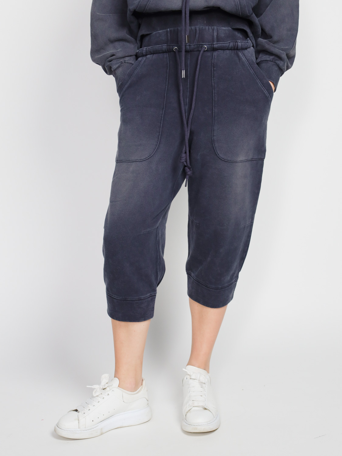 R13 Deconstructed - cropped sweatpant  navy XS