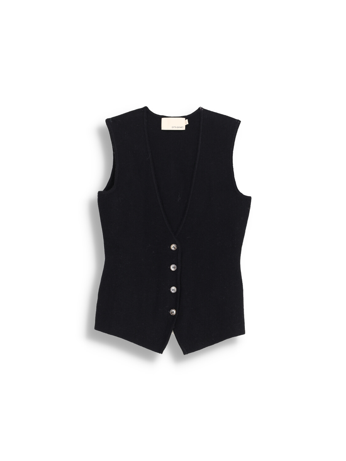 Mia - knitted vest with V-neck and made of wool