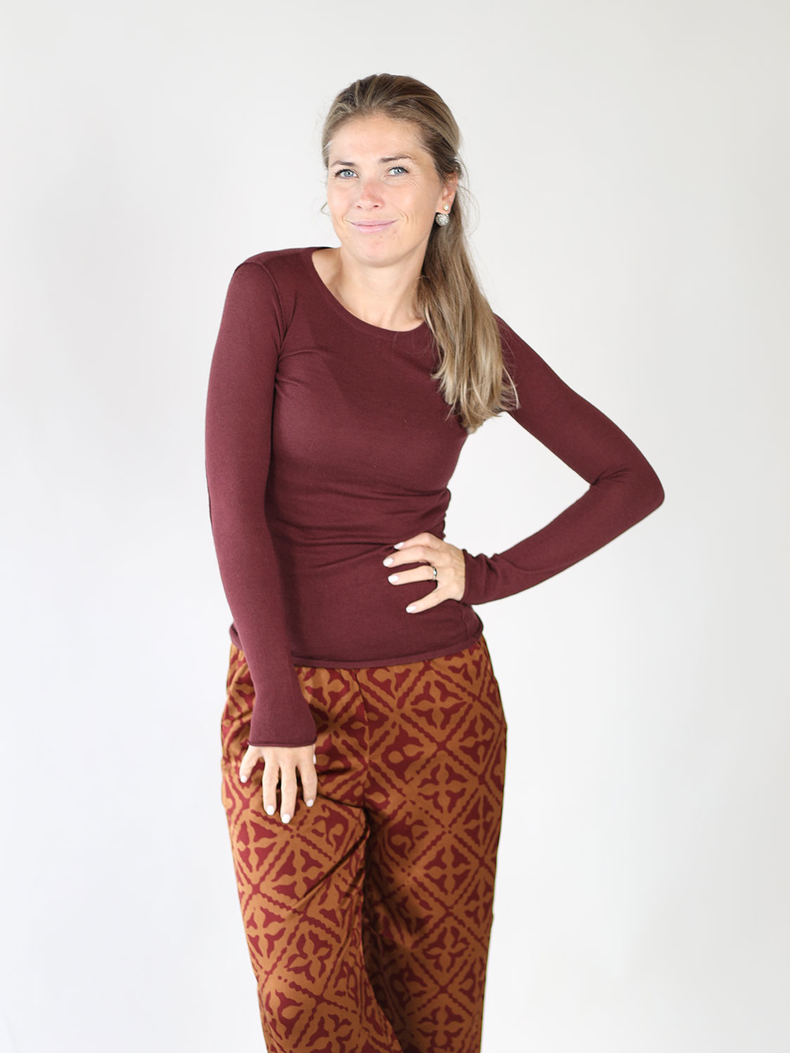 friendly hunting Long-sleeved shirt in cotton-cashmere blend rost XS