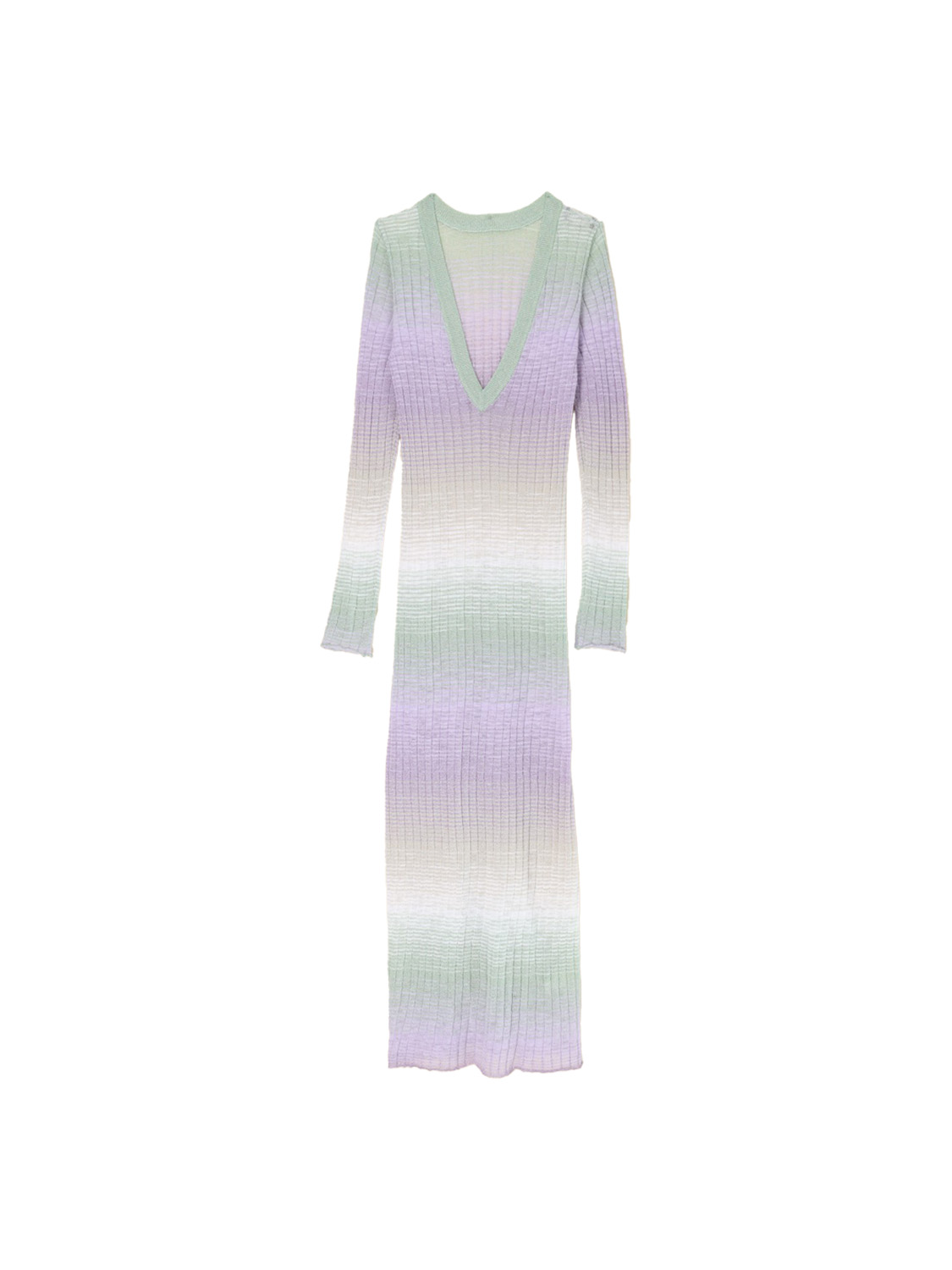 Roberto Collina Riga – Maxi-Strick-Kleid mit Lurex-Details mehrfarbig L