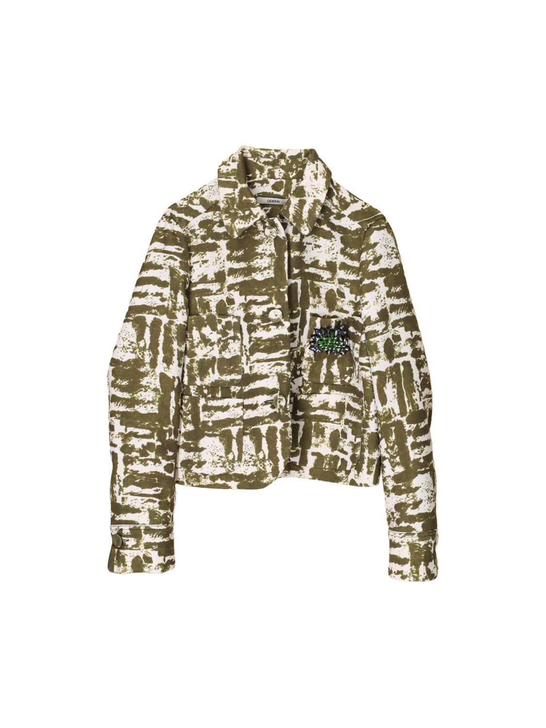 Odeeh Short jacket made of wool blend 36 green Odeeh Short jacket made of wool blend 36 green