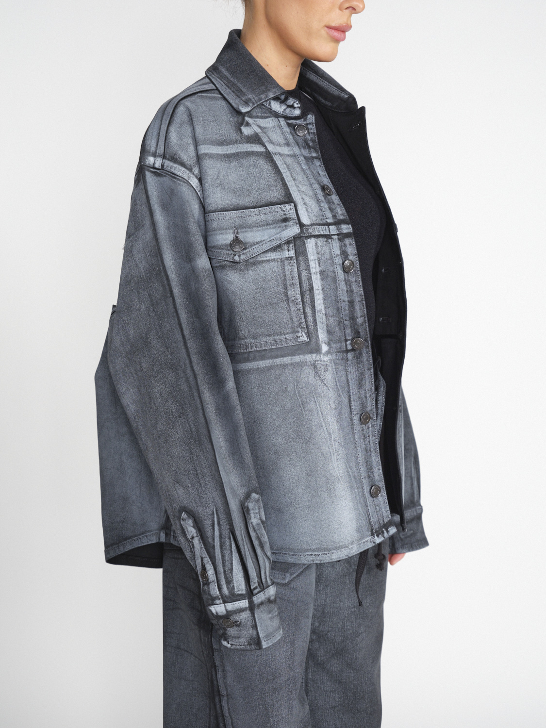 Ottolinger Oversized denim jacket in cotton blend 	  grey XS