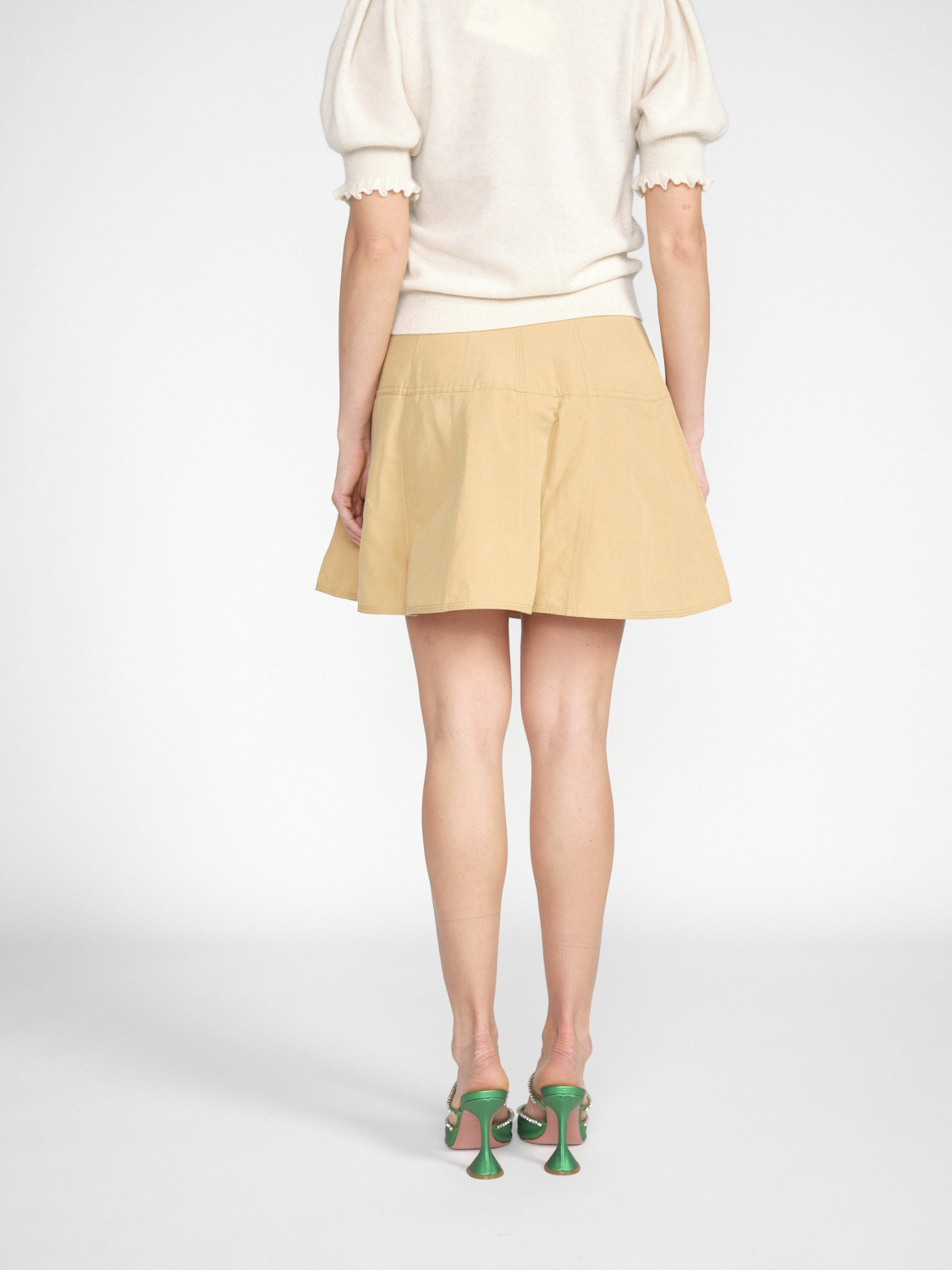 Ulla Johnson Kiara - Flared mini skirt made from fine natural fibres  camel 34