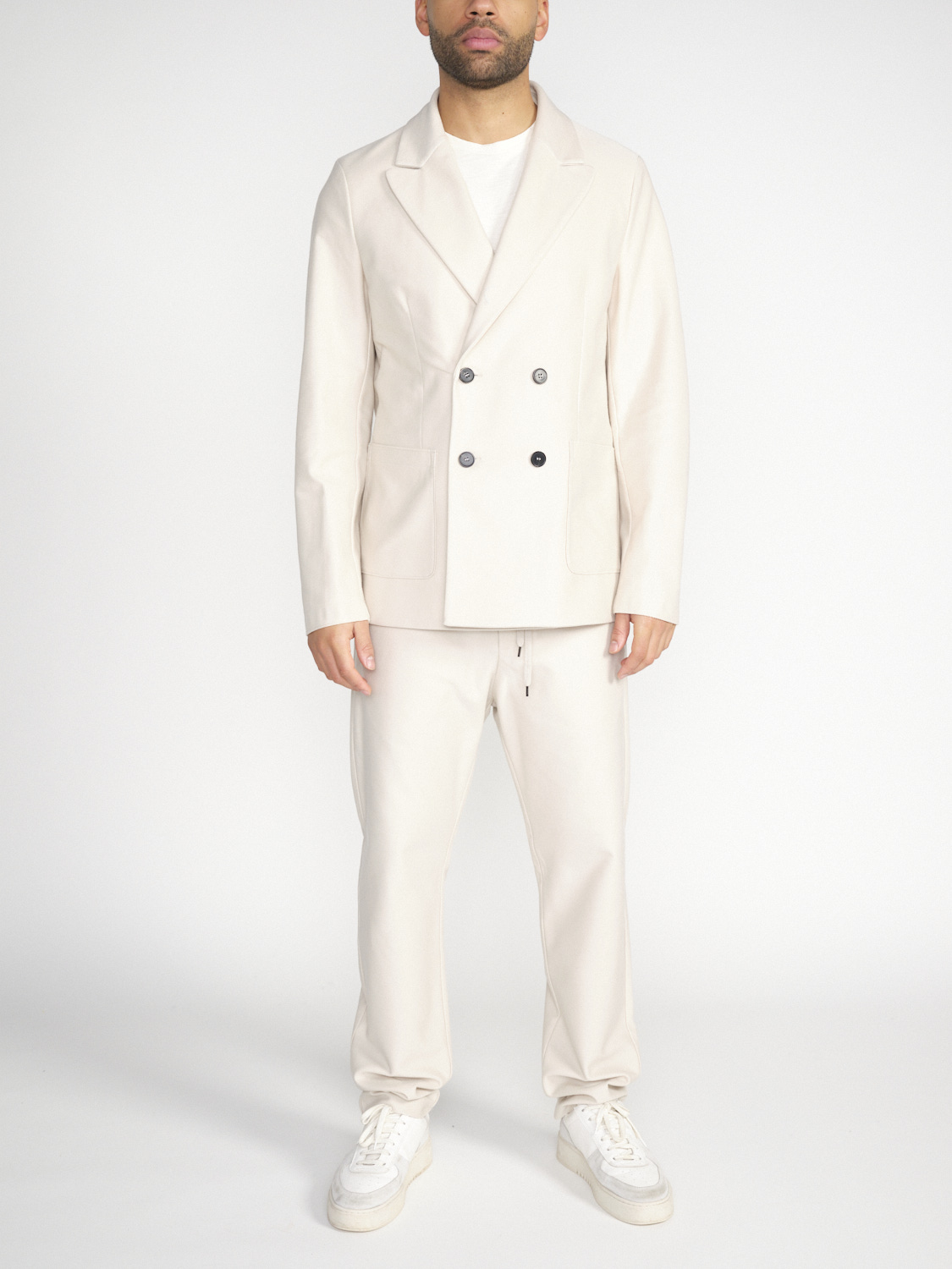 Harris Wharf London Peak Label – Soft cotton jacket  creme 48
