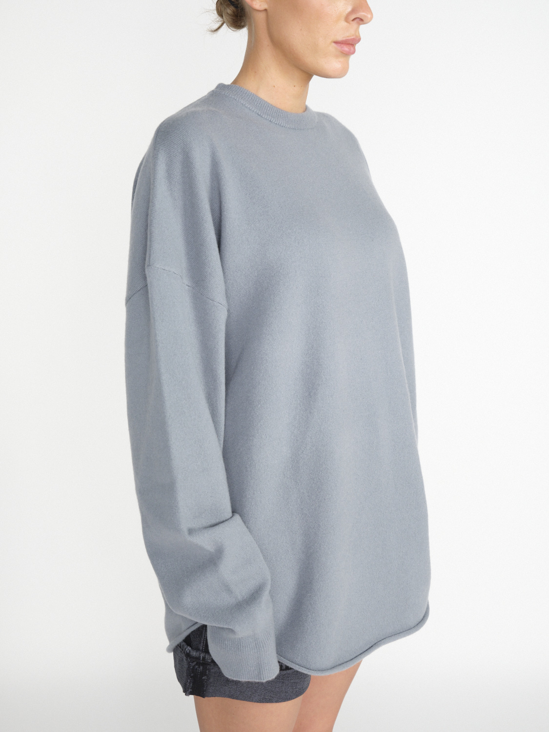 Extreme Cashmere n° 53 Crew Hop - Oversized Cashmere-Pullover hellblau Talla única