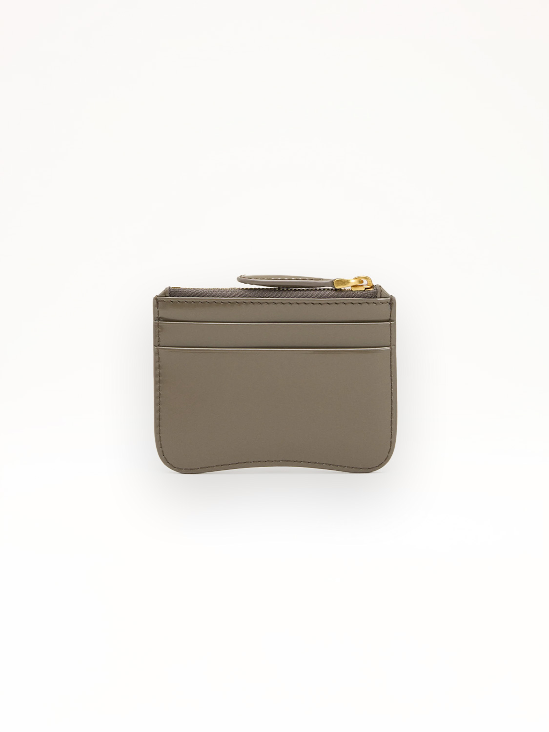 Ami Paris  Glazed leather card case khaki One Size