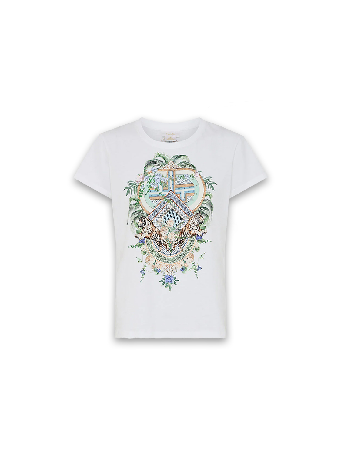 Camilla T-Shirt mit Glitzersteinchen   weiß M