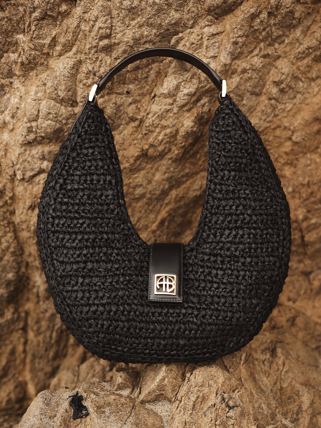 Anine Bing Lou – woven shoulder bag black One Size