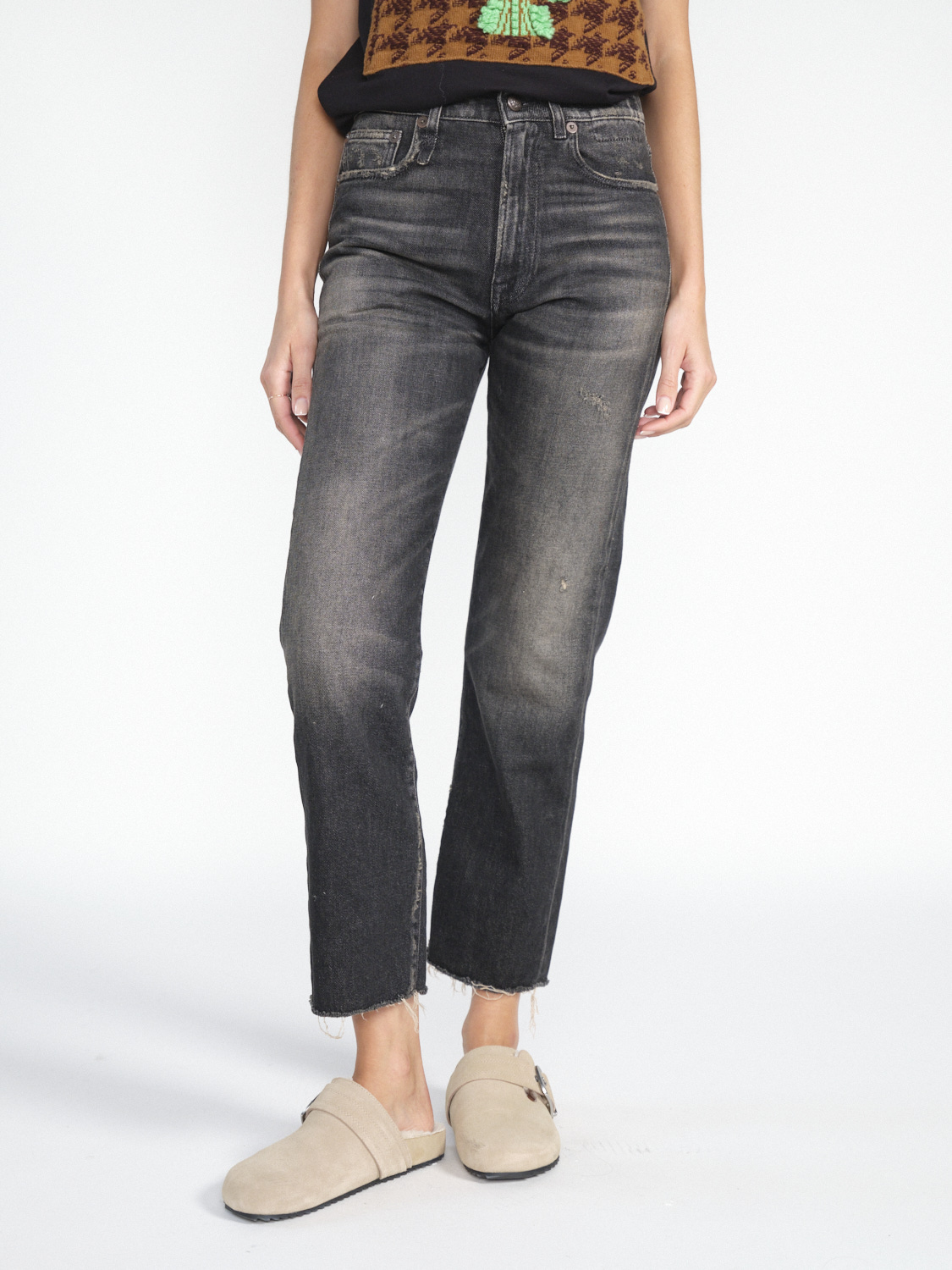 R13 Verwaschene boyfriend Jeans  schwarz 28