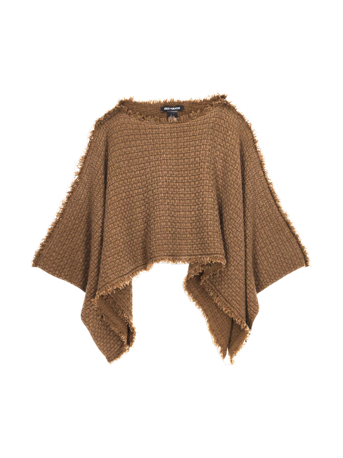 Iris von Arnim Xavia - Cape in cashmere with fringed edge brown One Size