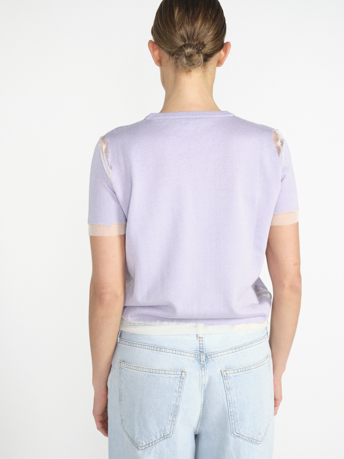 Roberto Collina Devore - Shirt with transparent details  lila S