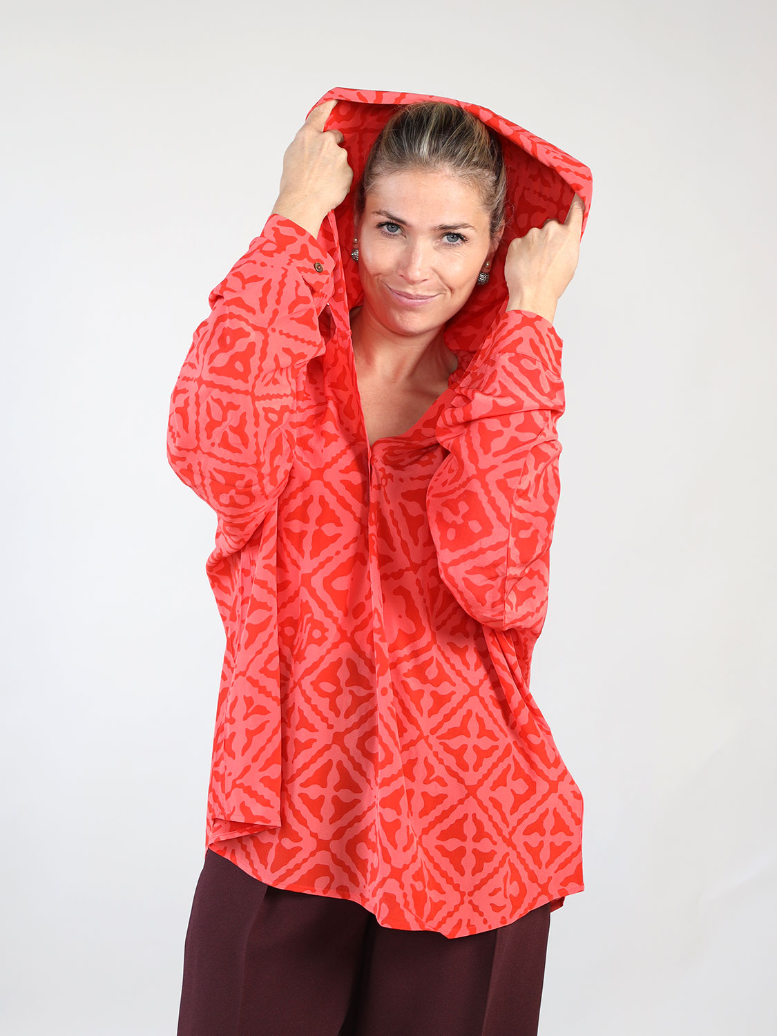 friendly hunting Leichter Pullover aus Seide  orange XS