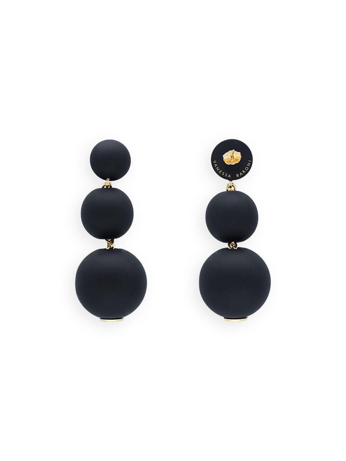 Vanessa Baroni Beads Earring - Ohrringe in mattem Kugel-Design  schwarz One Size