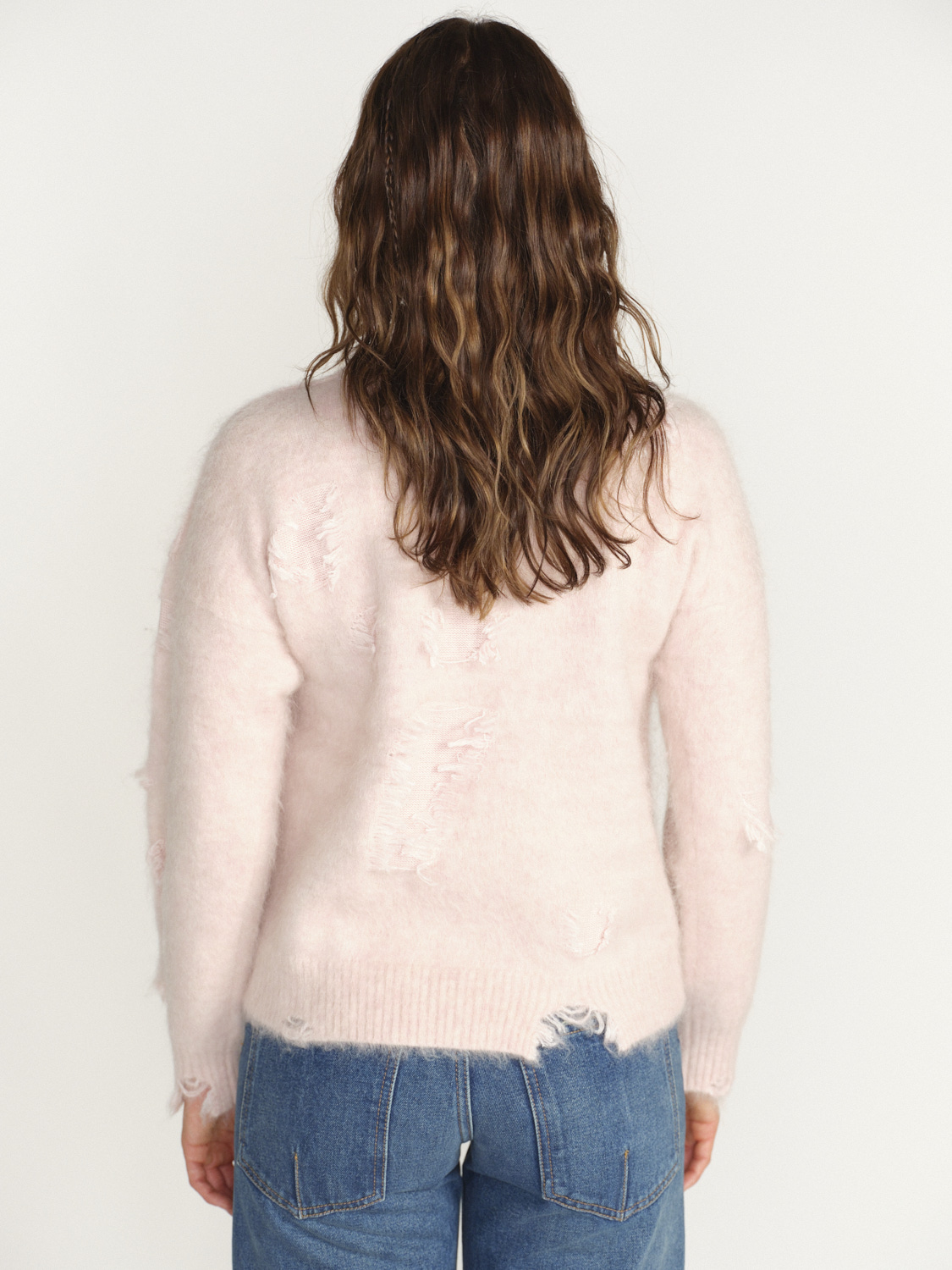 R13 Shrunken - mohair and wool used look sweater pink S