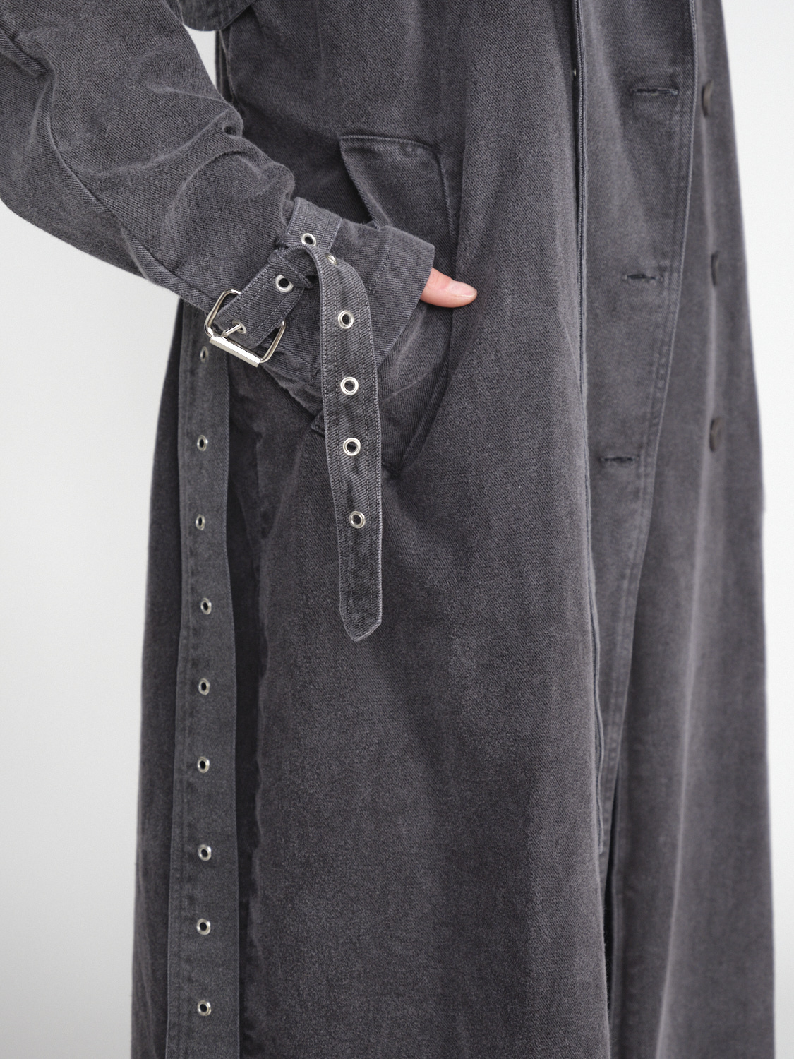 Ottolinger Oversized denim trenchcoat in cotton  grey M