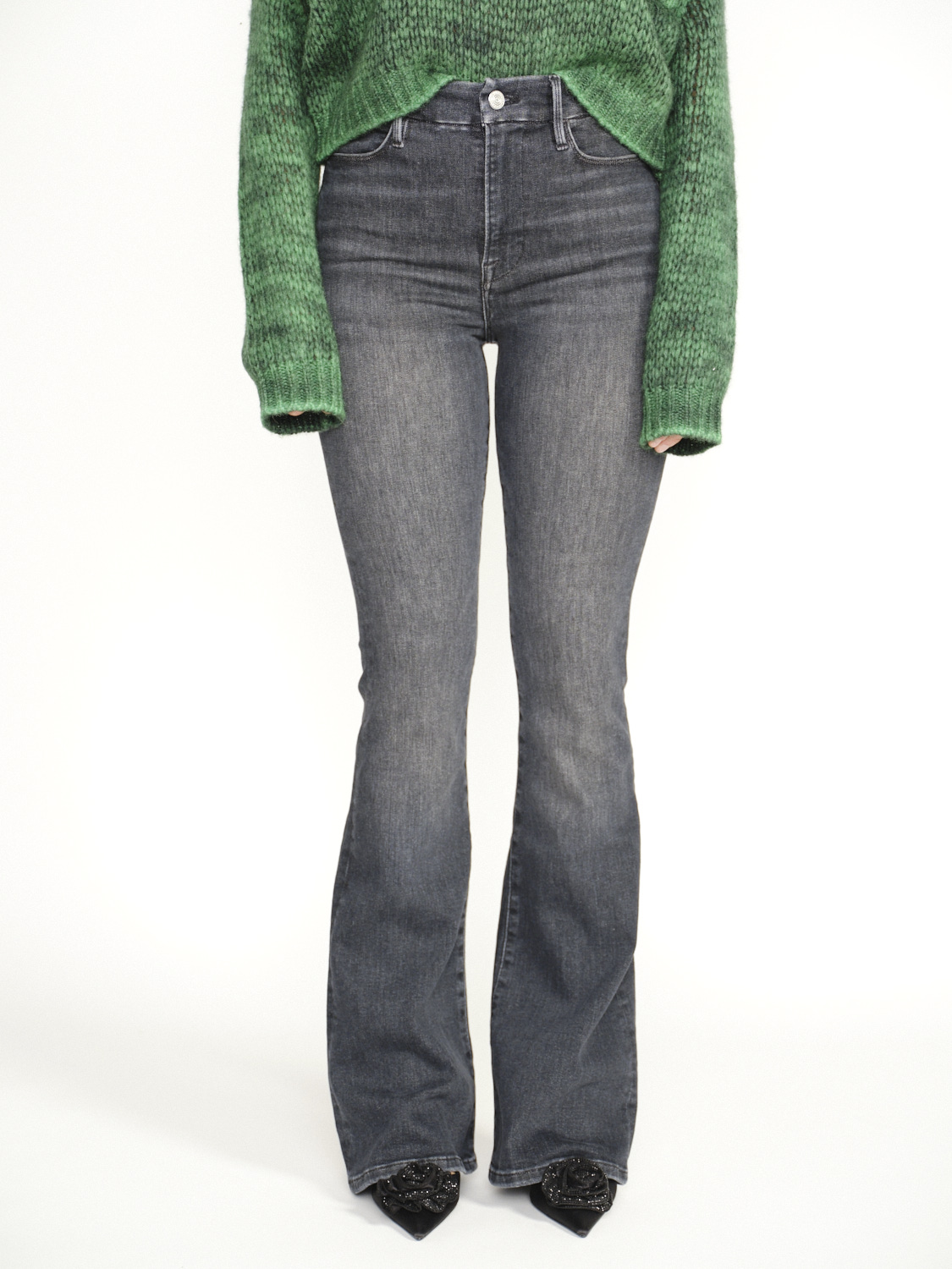 Frame Le Palazzo wide hem - Pantalón vaquero lavado claro grau 28