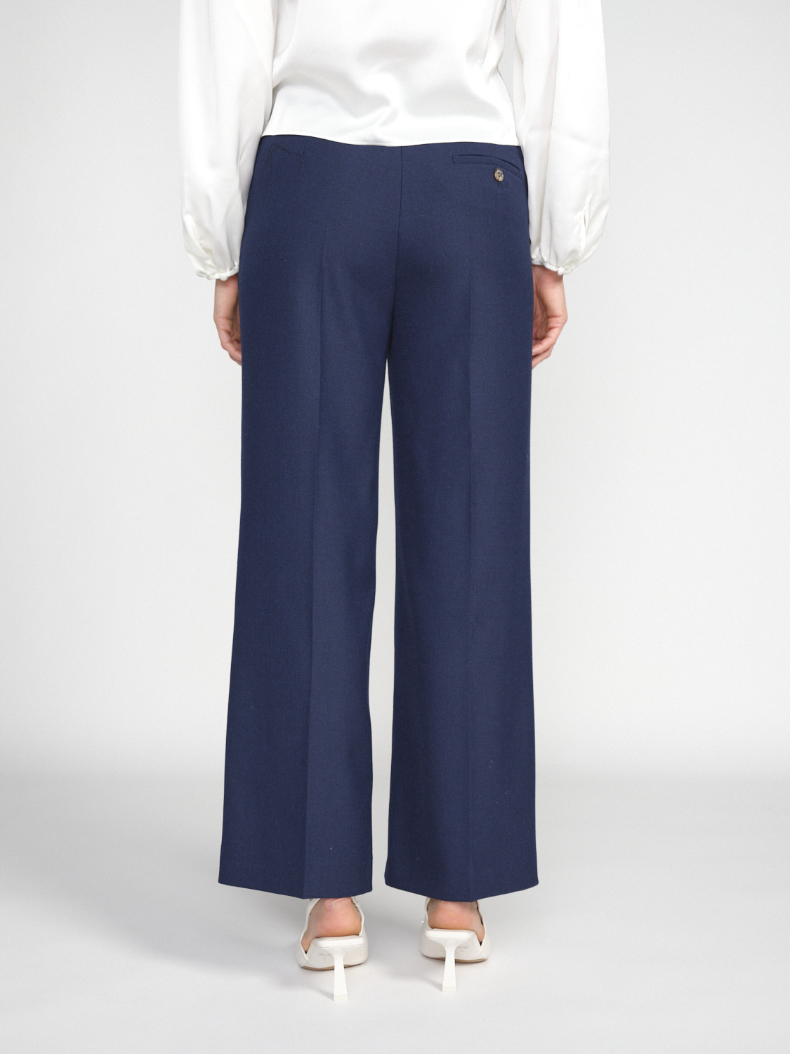 Seductive Pantalon stretch avec plis de repassage marine 34