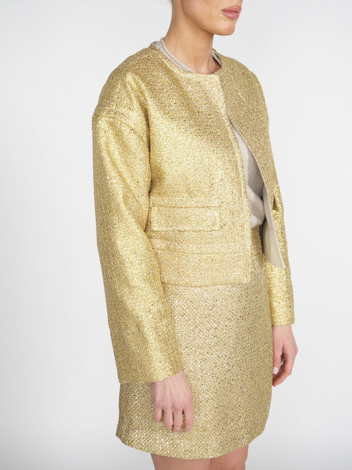 Odeeh Gold Brocade - Brocade blazer with lurex details  gold 34