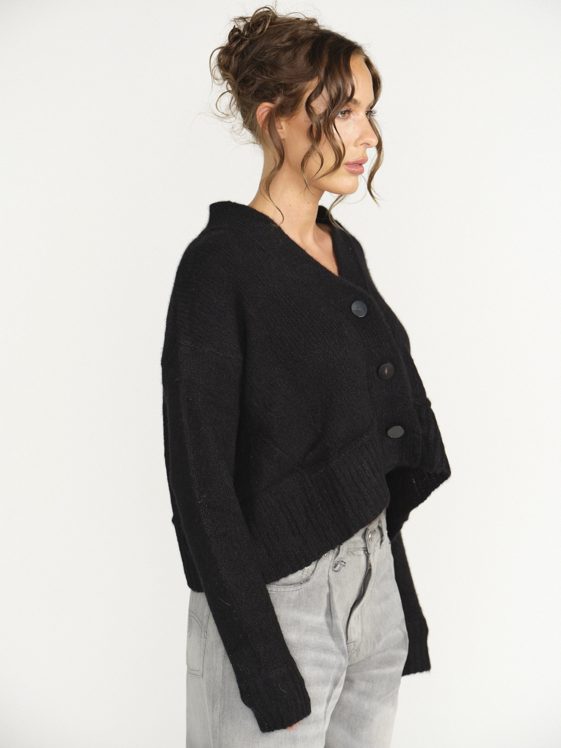LU Ren Riely D. - Oversized cardigan with button placket red S