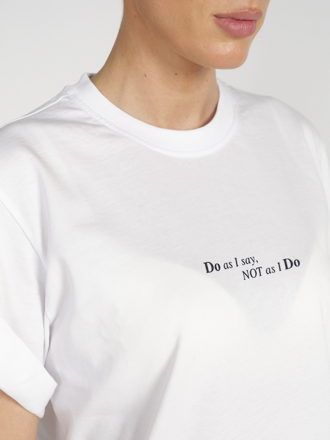 Victoria Beckham Slogan – Oversized Baumwoll T-Shirt   blanco XS