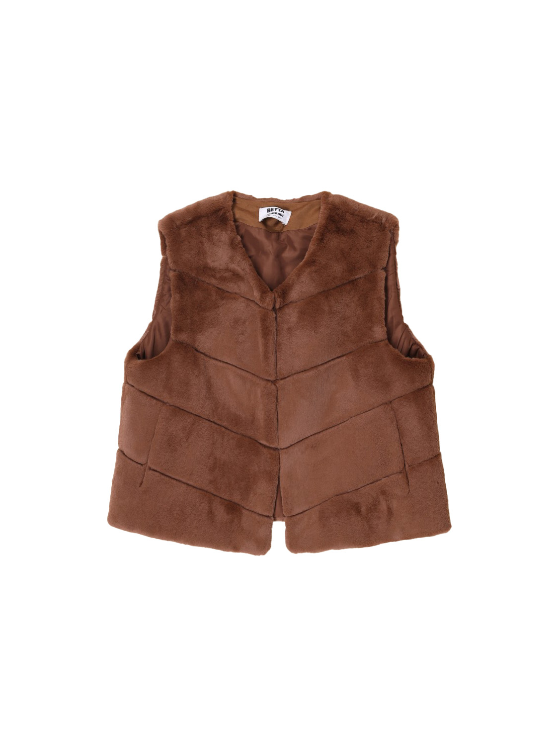 Betta Corradi Kurze Fell-Weste   camel M