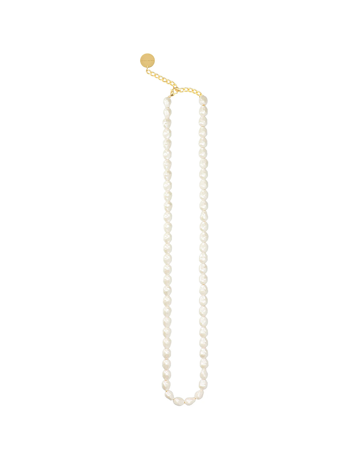 Long pearl necklace with chain pendant  