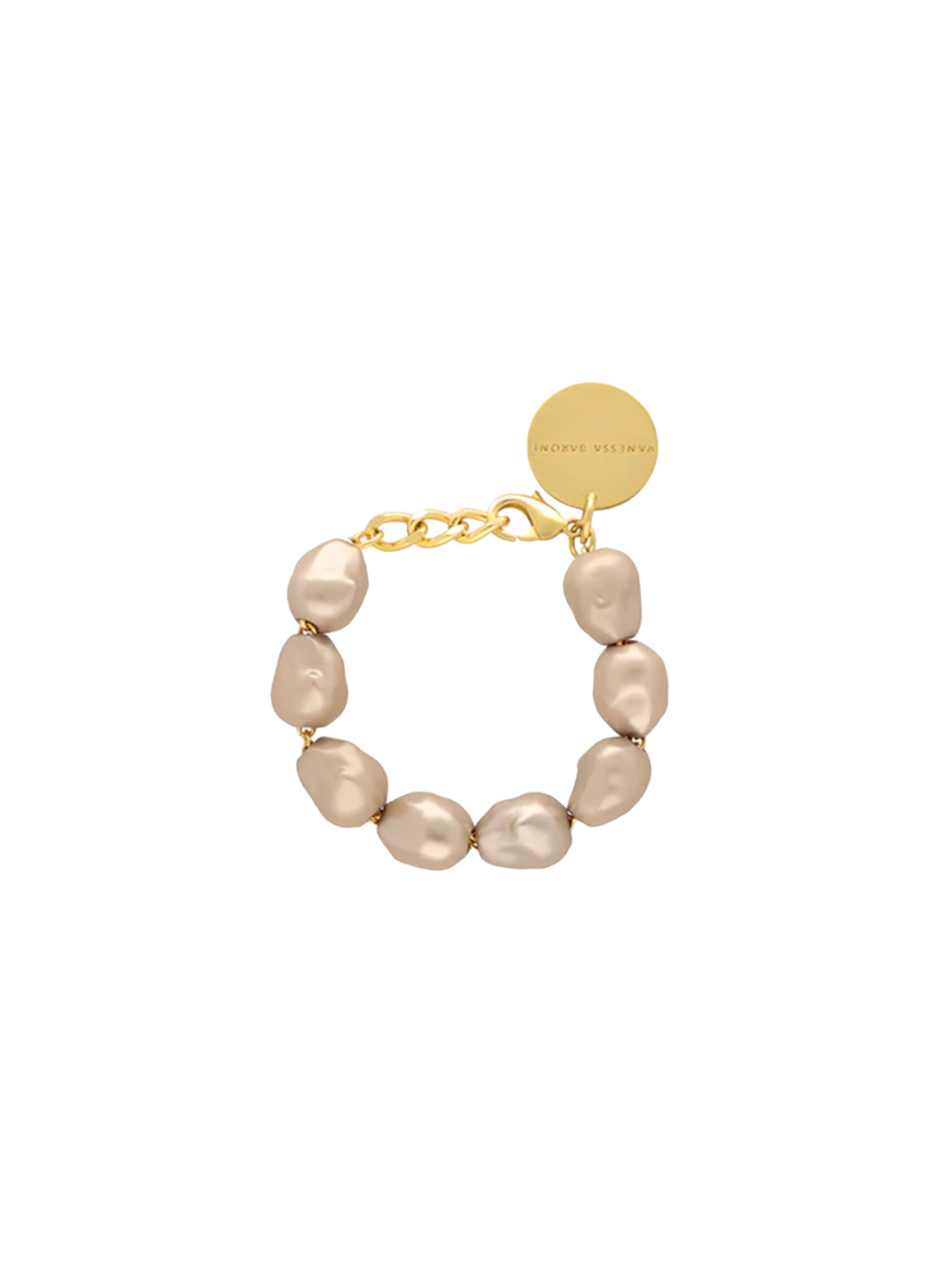 Vanessa Baroni Organic pearl earrings  champanger One Size