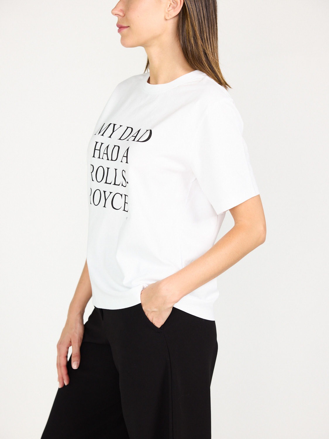 Victoria Beckham Slogan Tee – My Dad had a Rols Royce white M Victoria Beckham Slogan Tee – My Dad had a Rols Royce white M