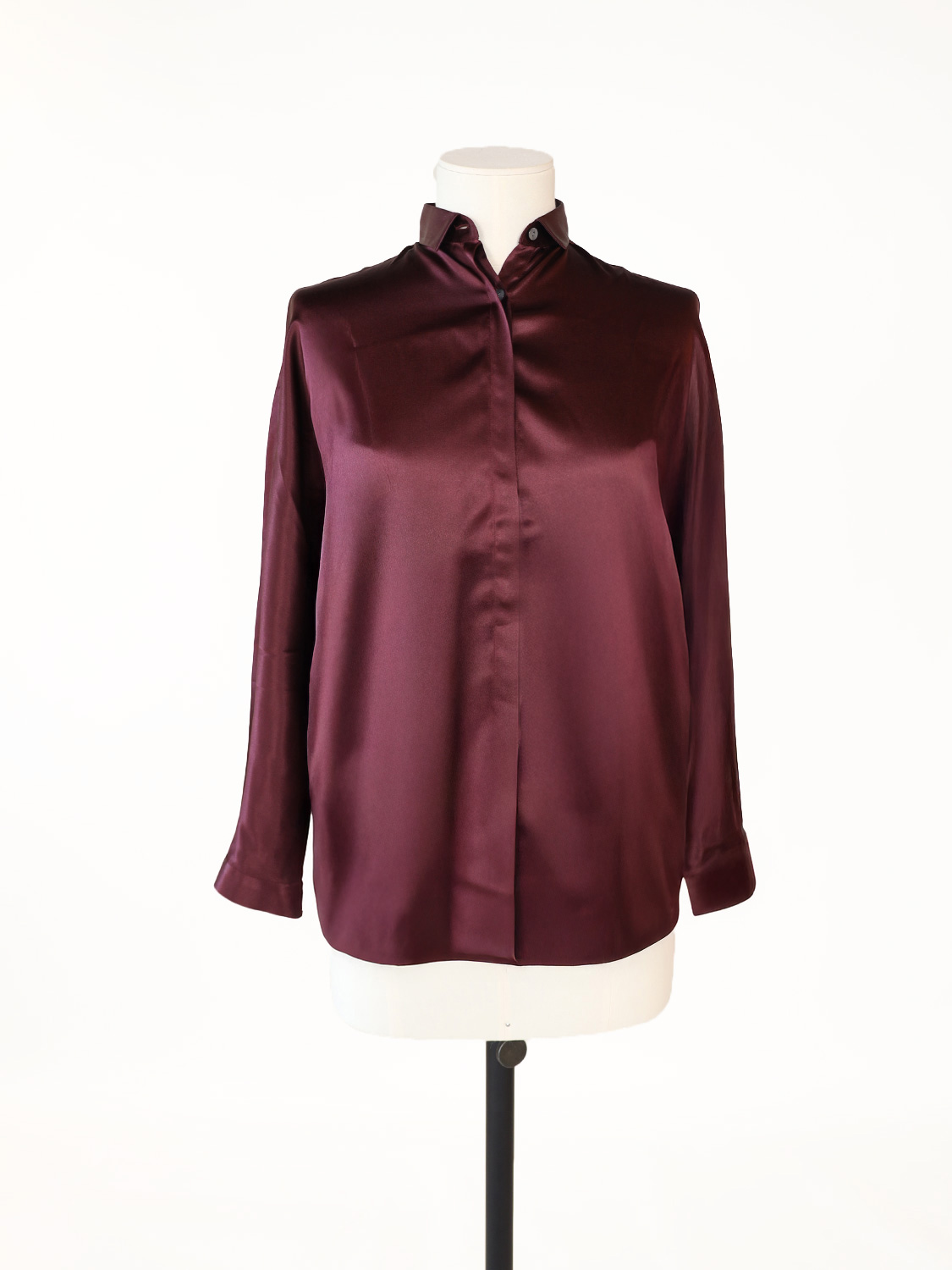 Blooming Shiny silk blouse bordeaux 34