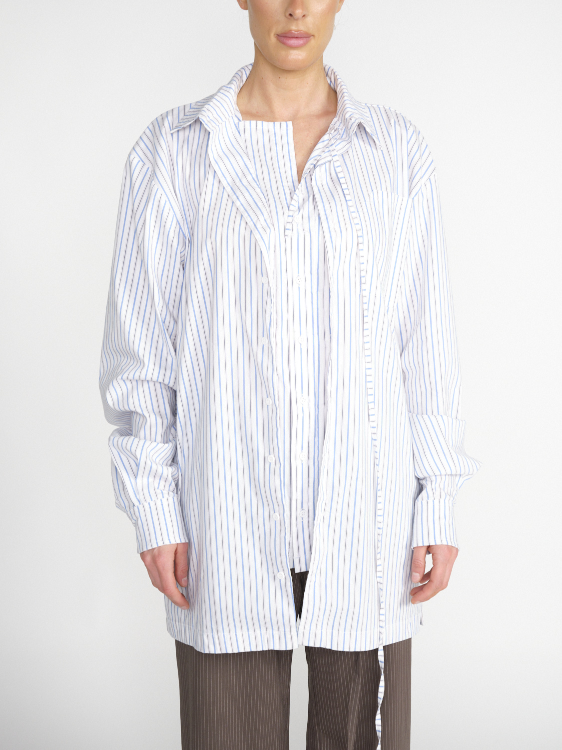 Ottolinger Oversized Hemd mit Streifen-Design weiß S