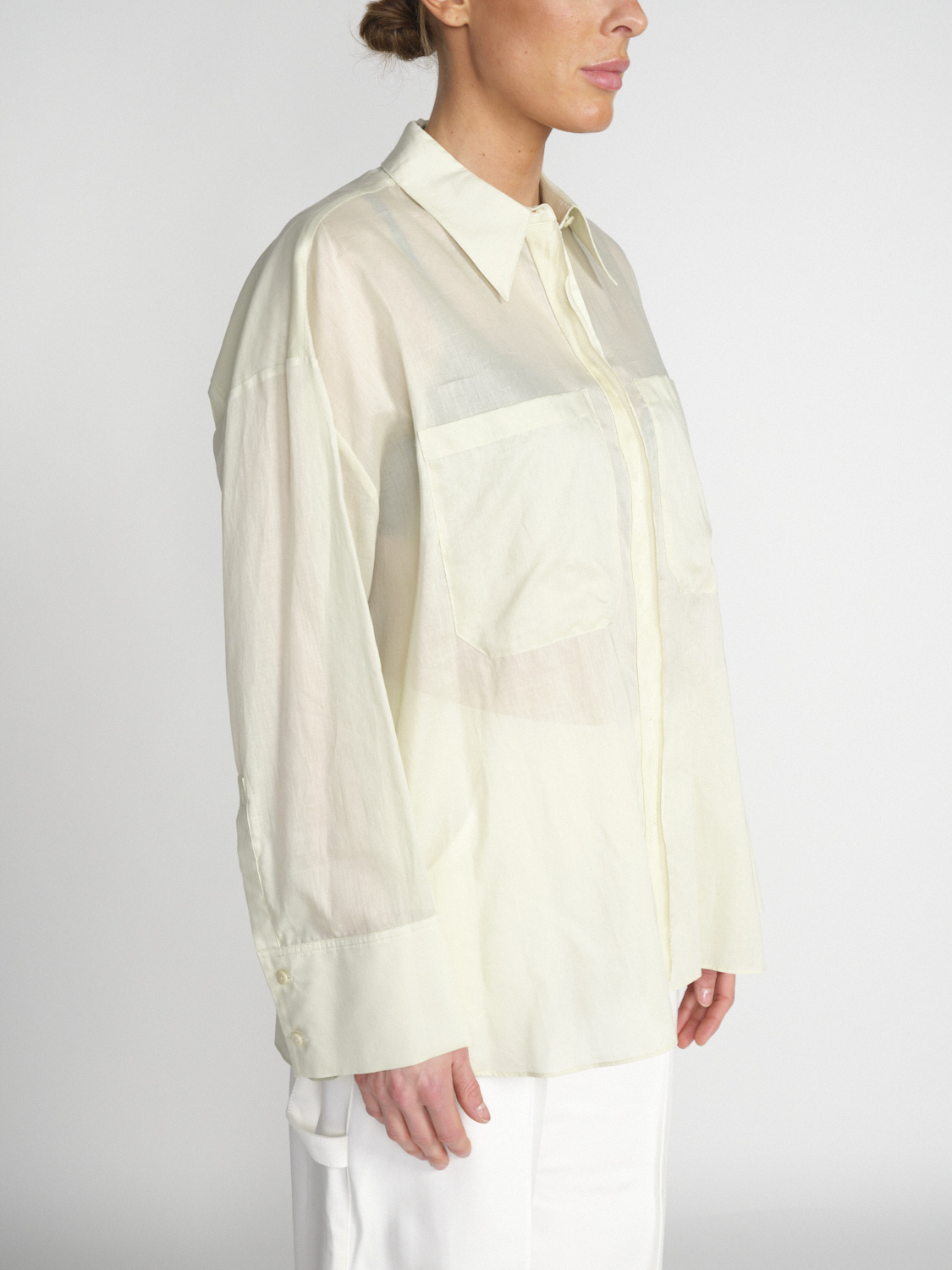 Dorothee Schumacher Fantasy - Slightly transparent blouse made of cotton  hellgrün XS
