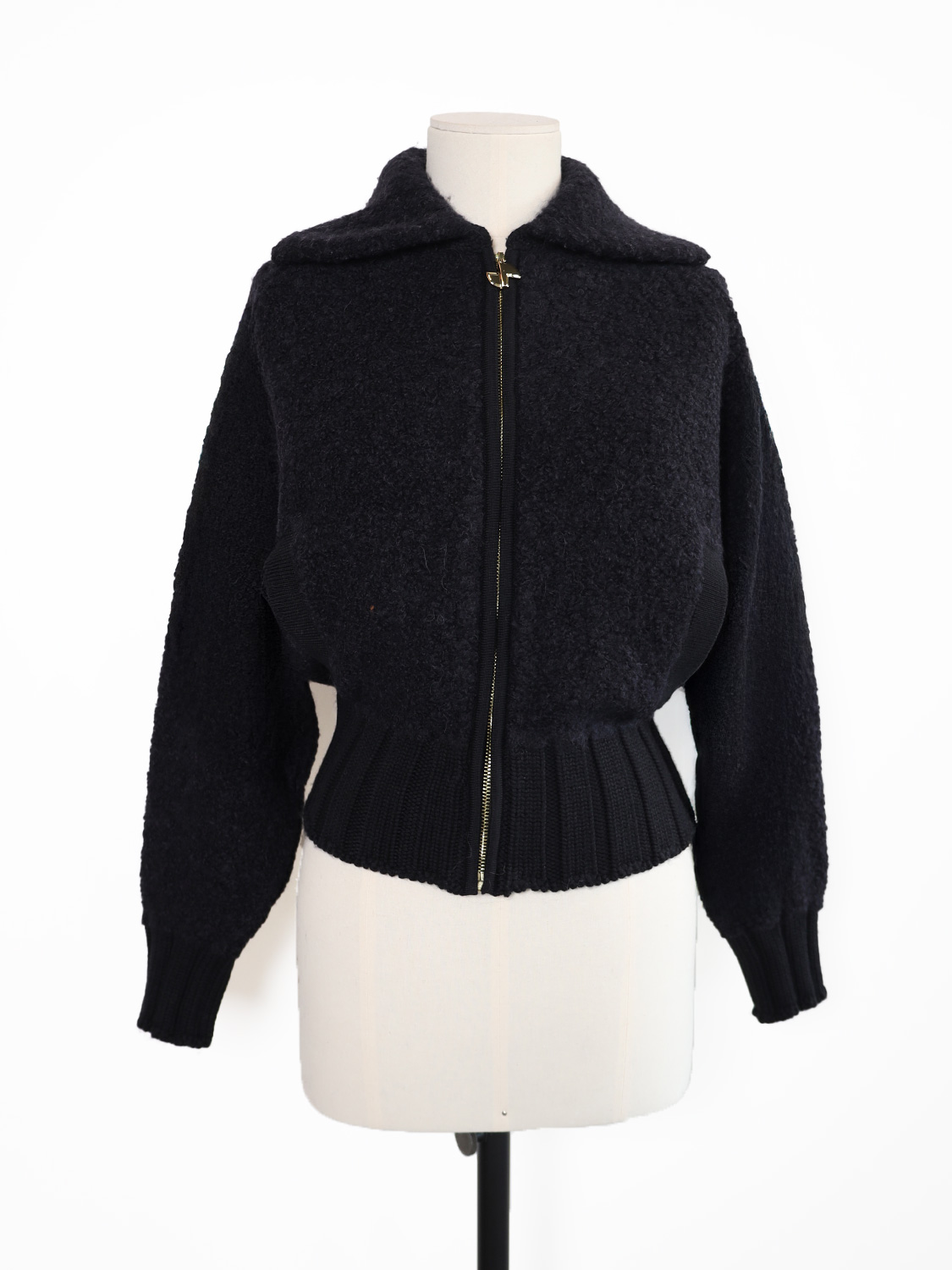 Patou Boucle Zipped –Jacke in Bouclé-Optik  schwarz XS