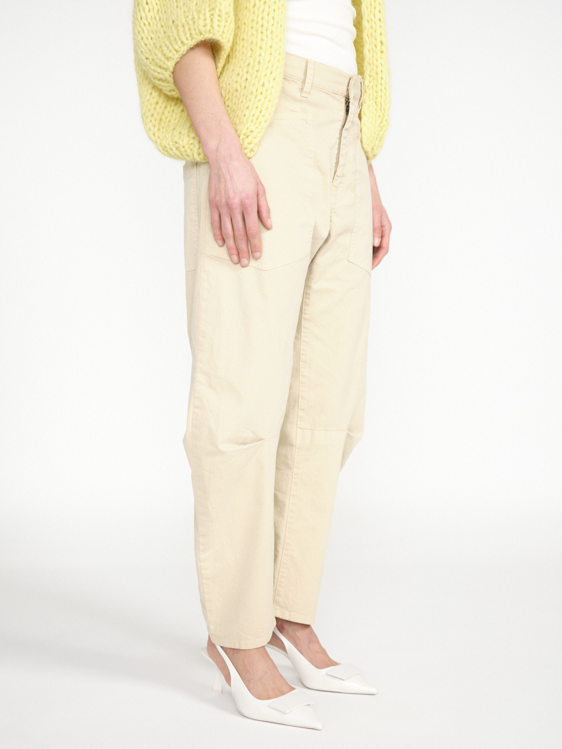 Nili Lotan Shon Pant – Stretchy cargo pants made of cotton  creme 36