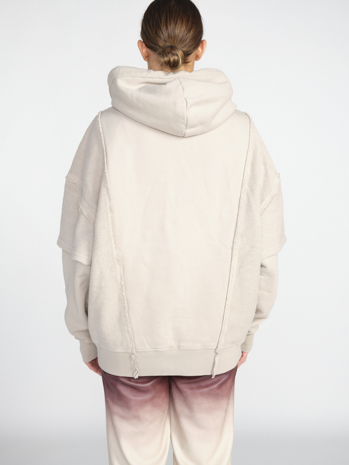 khrisjoy Hoodie Double – Oversized hoodie made of cotton  beige XS/S