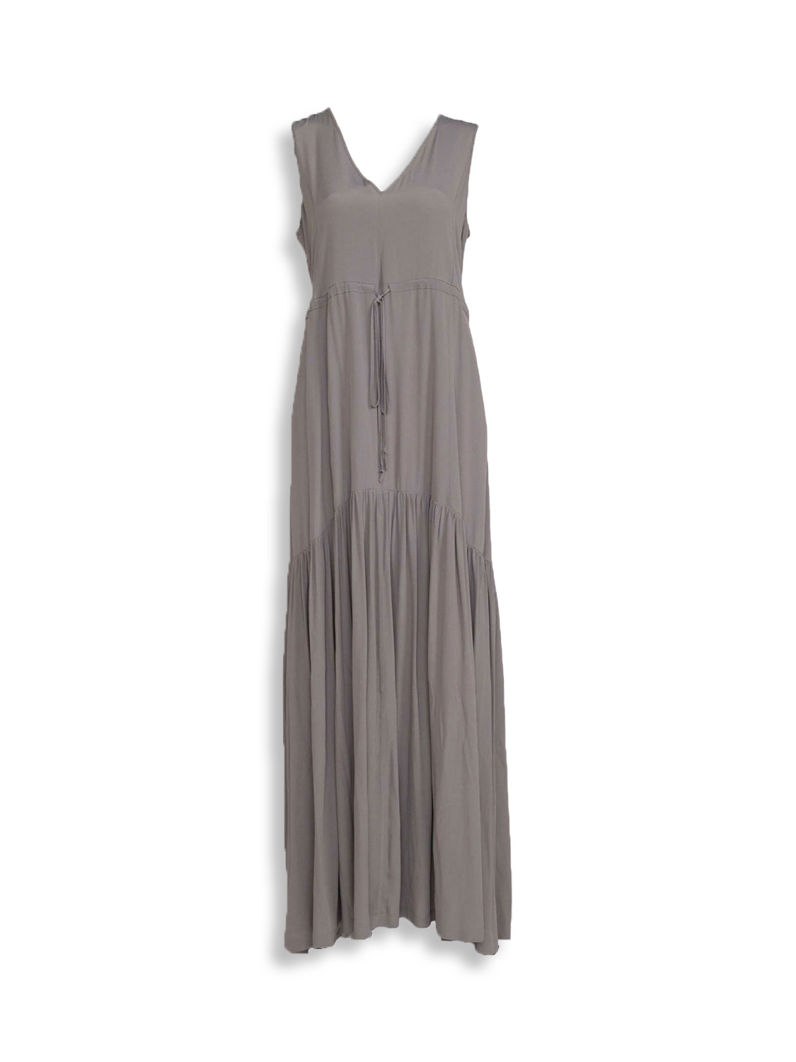 Semicouture Floor length dress with waist lacing with silk grey 38