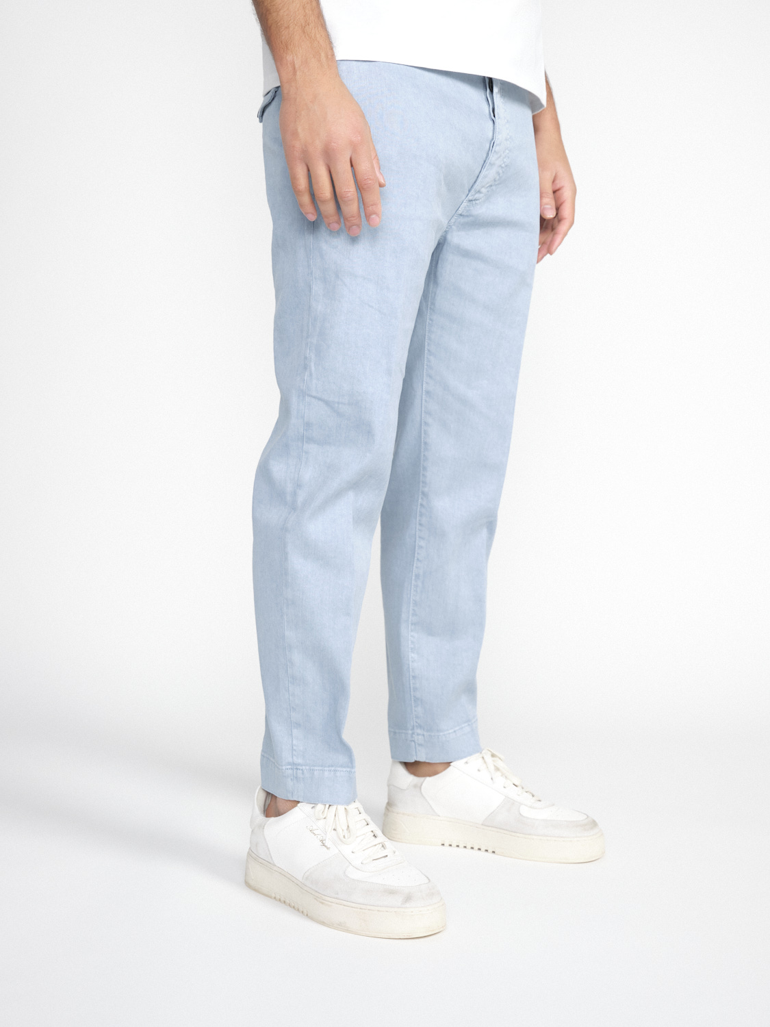 nine in the morning Tim – Stretchy linen-cotton mix jeans  hellblau 33