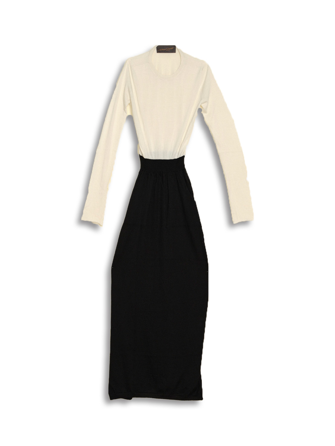 Wally - Long sleeve midi dress with waist in cashmere