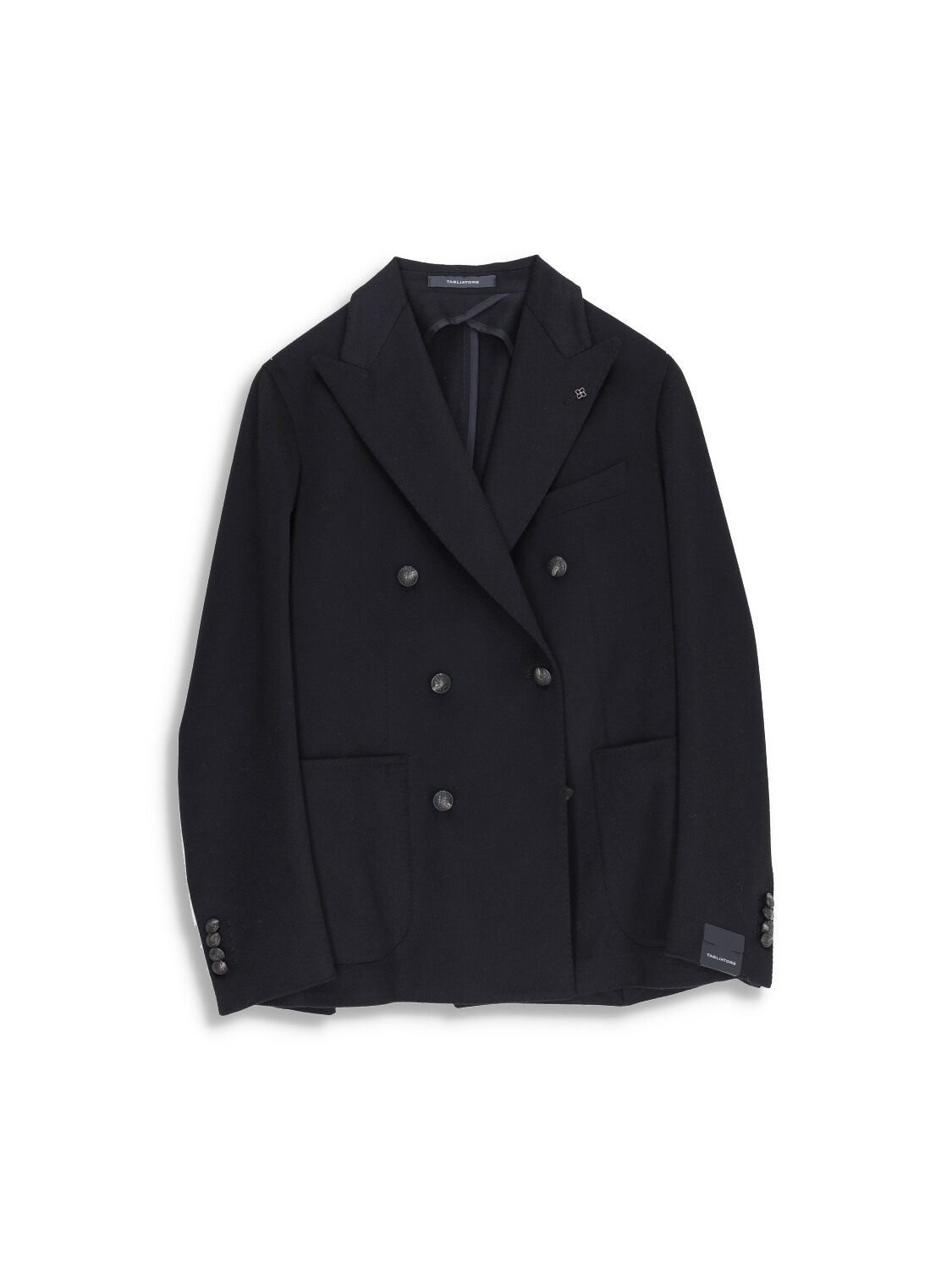 TAGLIATORE Jacket with double breasted button placket in virgin wool black 46