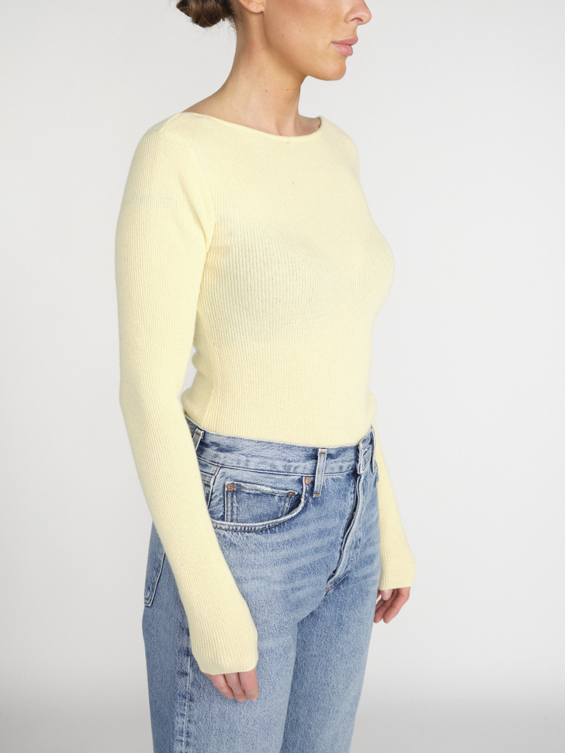 Lisa Yang Juliette - Maglia in cashmere con ampio scollo sulla schiena  giallo XS/S