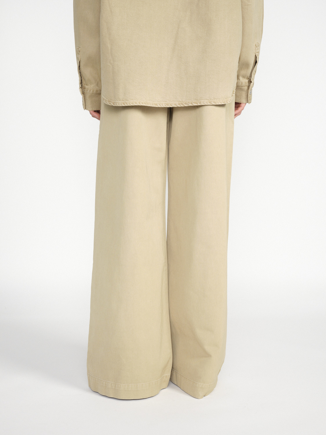 Agolde Darly Pant – wide-leg cotton trousers  beige 27
