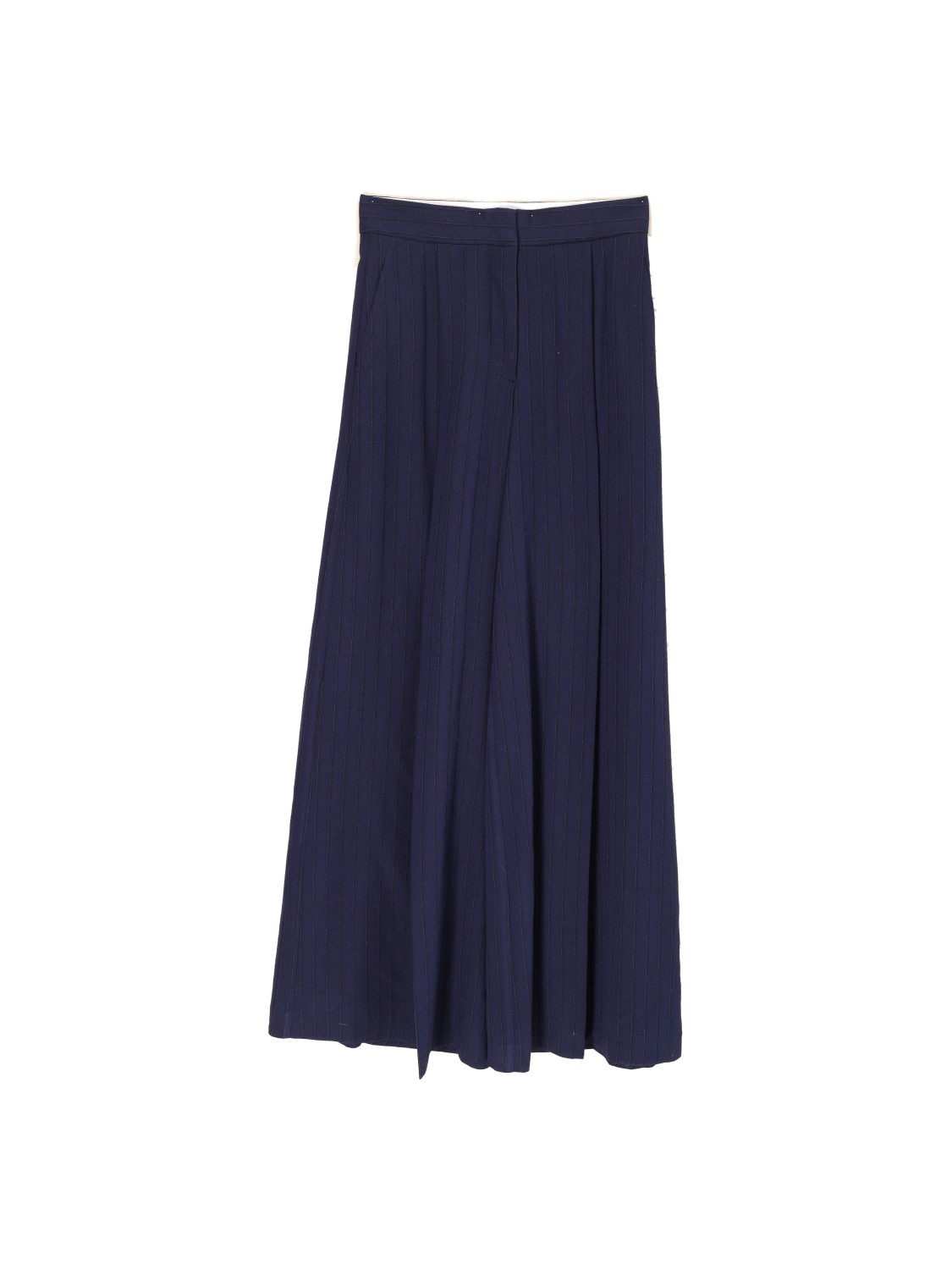 Odeeh Nadelstreifen-Hose aus Schurwoll-Mix   36 marine