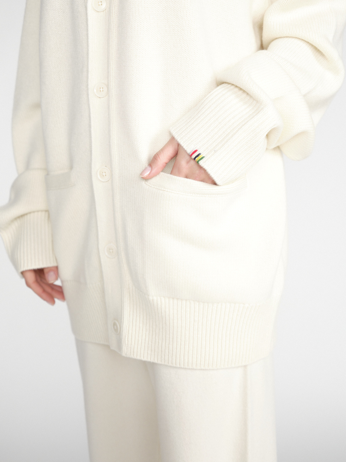 Extreme Cashmere N°244 Papilli - Cardigan double face oversized en cachemire   crème Taille unique
