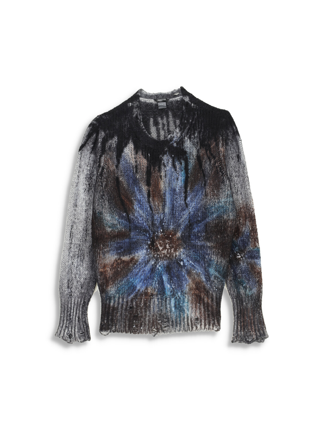 Avant Toi Cashmere long sleeve sweater with batik design blue L