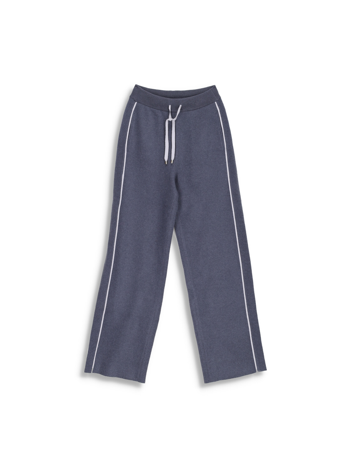Pants with color contrasting stitching in virgin wool