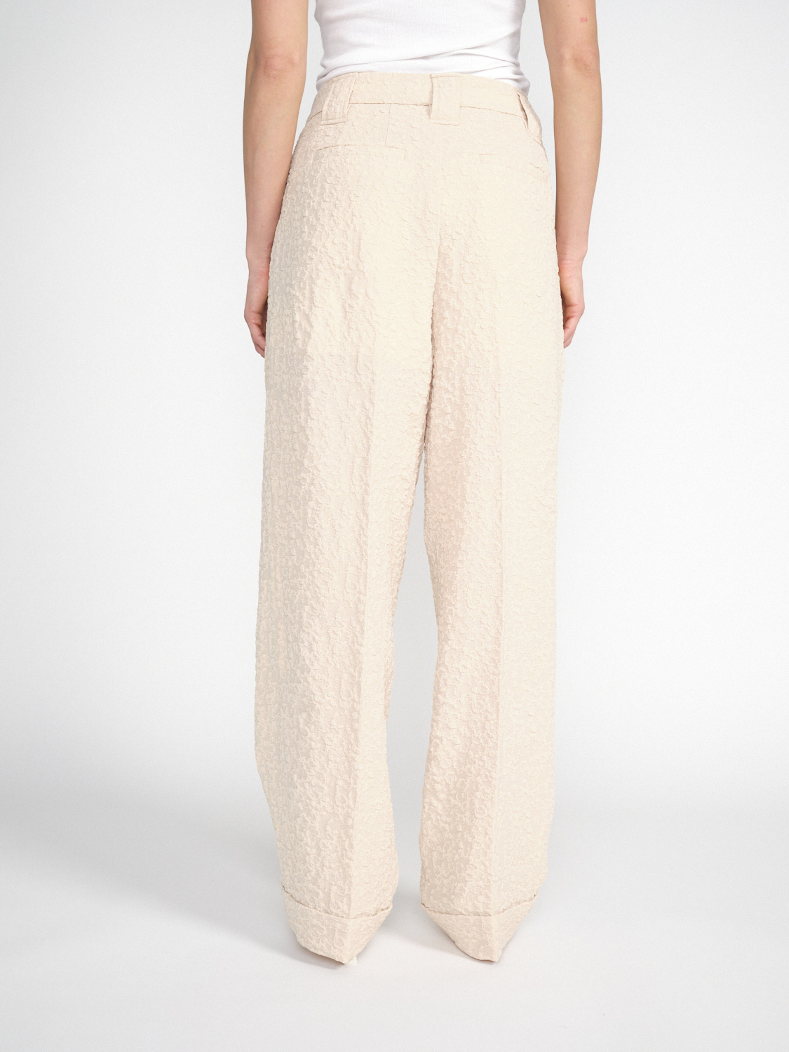 Ganni Textured Wide-Leg pants  beige 34