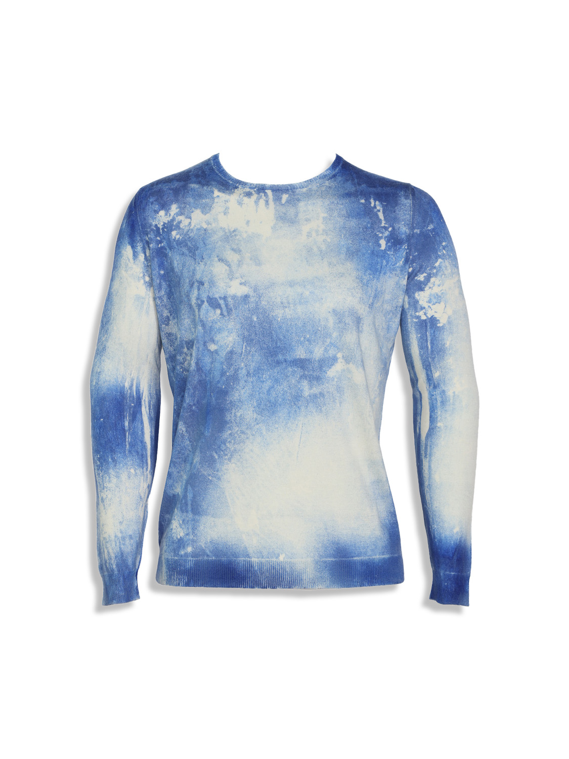 Batik-look sweater in cashmere and silk