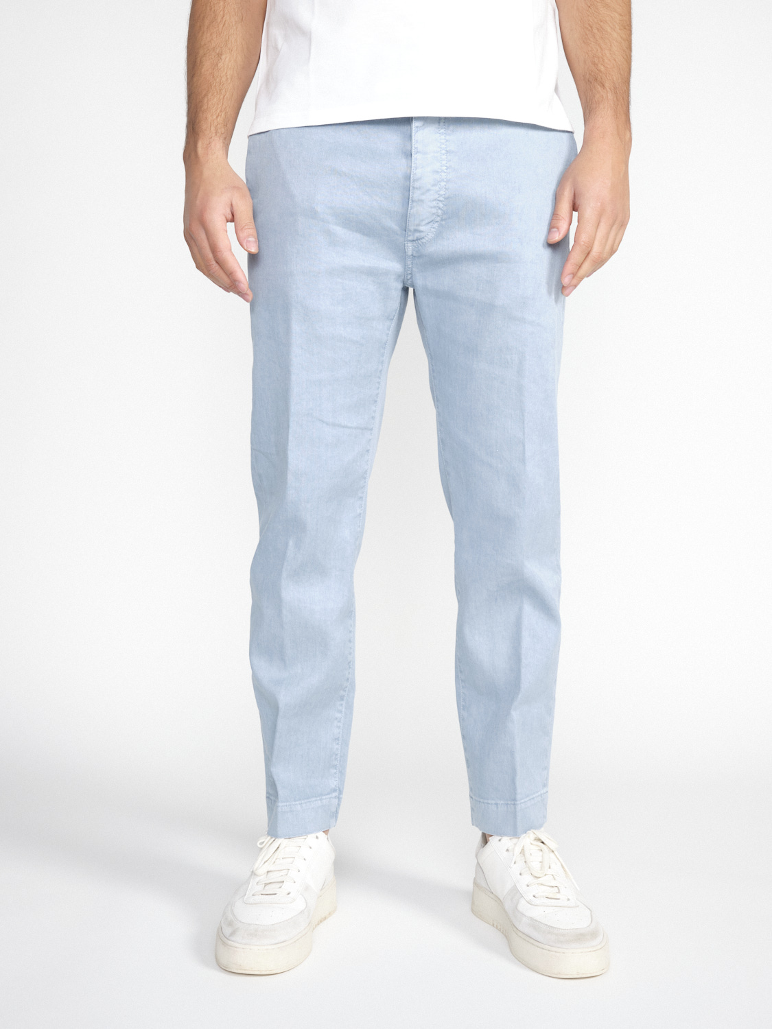 nine in the morning Tim – Stretchy linen-cotton mix jeans  hellblau 33