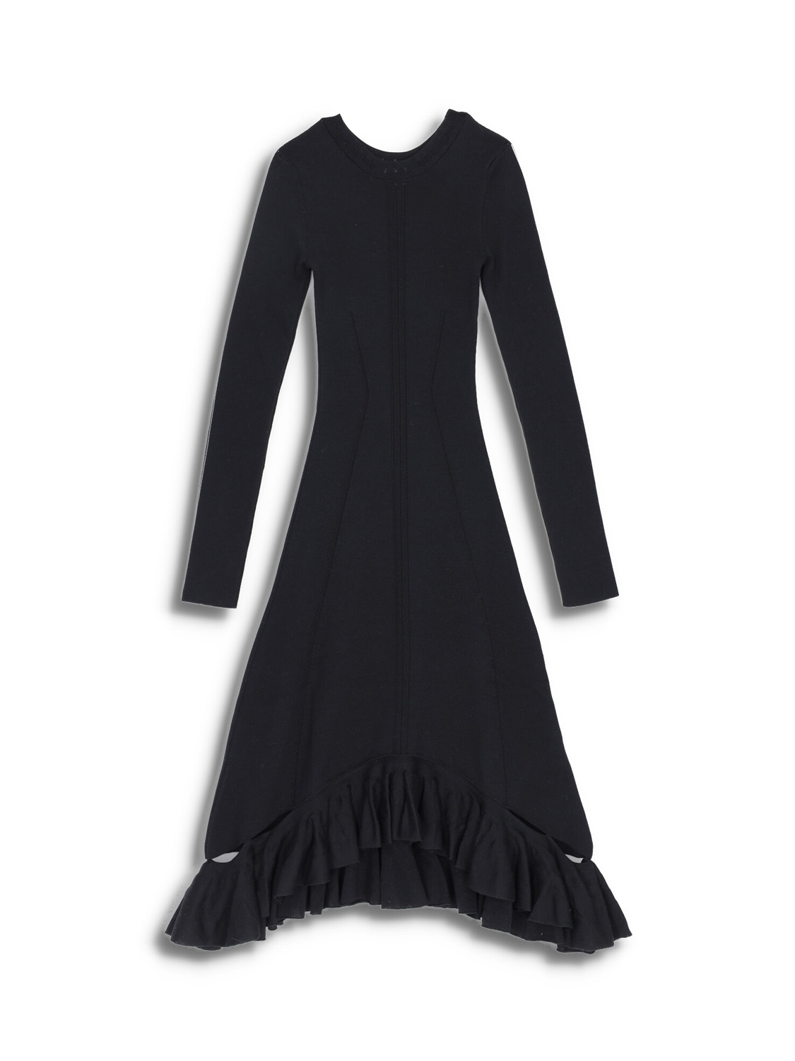 Long Sleeve Flared Midi - Midi dress with flared skirt