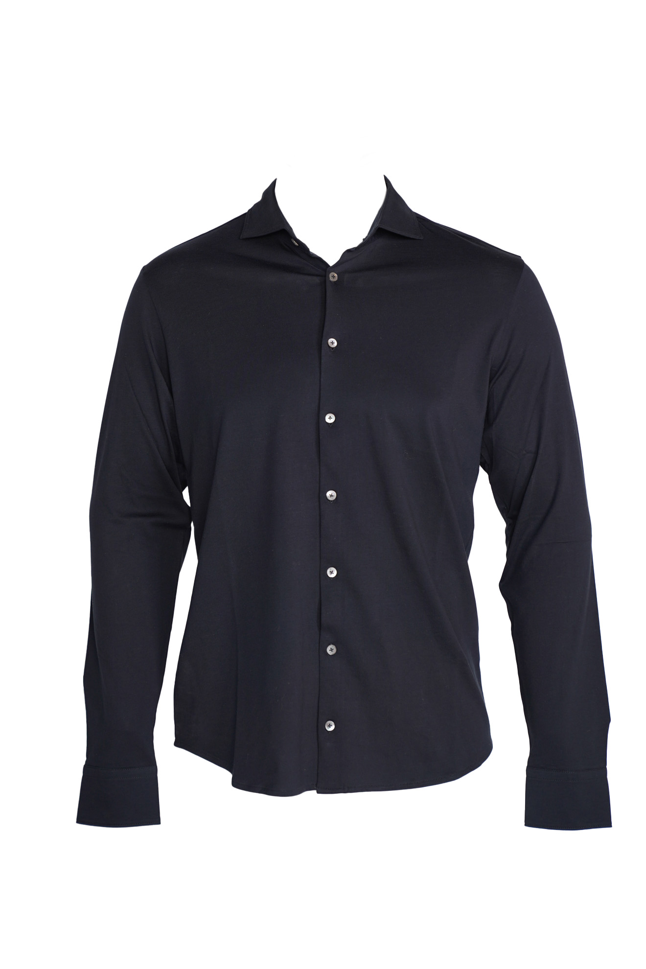 Stefan Brandt Otis - jersey shirt with button placket blue L